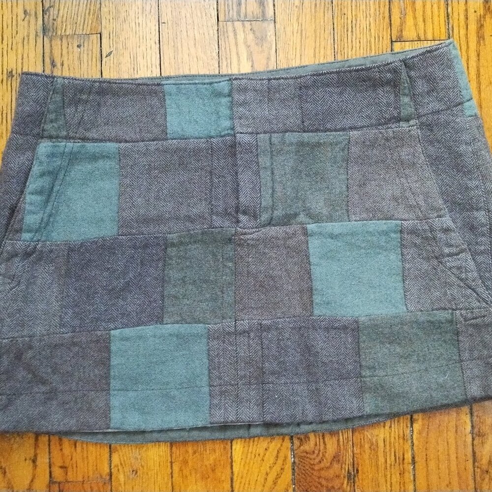 American Eagle Brown  Plaid Mini Skirt 10 Preppy Schoolgirl Dark Academia Y2K - Picture 11 of 16